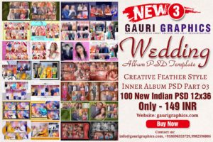 100 New Feather Design And Inner sheet Wedding Album PSD Template 12x36 2022 part 03 by gauri graphics