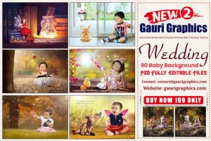 New Baby Photo Editing Background PSD Template 12x18 Vol 02