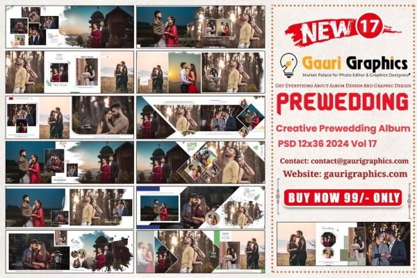 Creative Prewedding Album PSD 12x36 2024 Vol 17