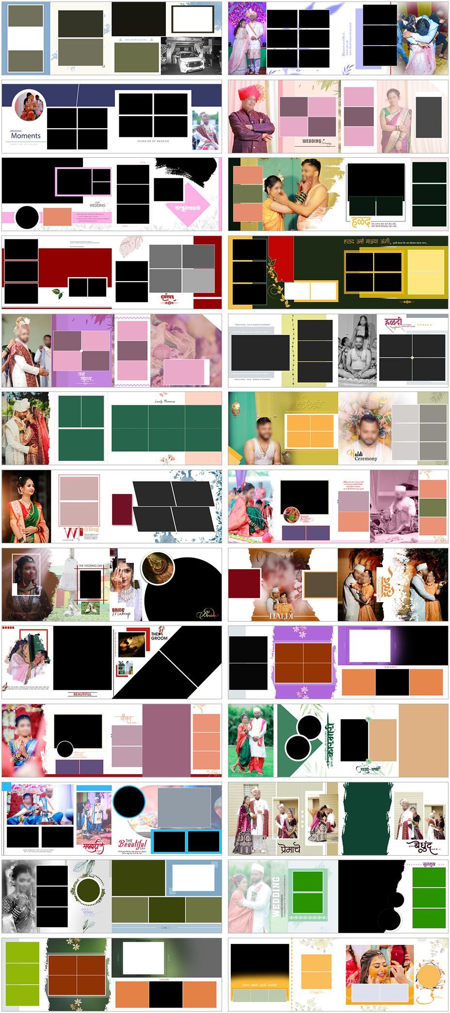 New 12x36 Wedding Album Design PSD Template 2025 Vol 48