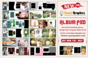 New 12x36 Wedding Album Design PSD Template 2025 Vol 48