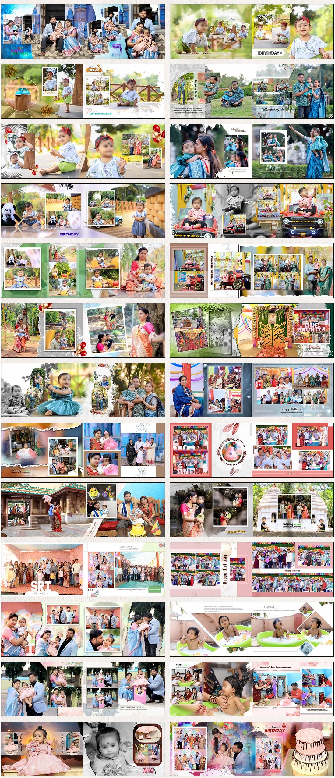 Latest Birthday Album PSD 12x36 2026 Download Vol 02