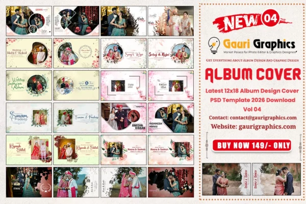 Latest 12x18 Album Design Cover PSD Template Download Vol 04