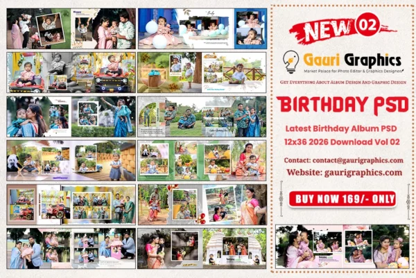 Latest Birthday Album PSD 12x36 2026 Download Vol 02