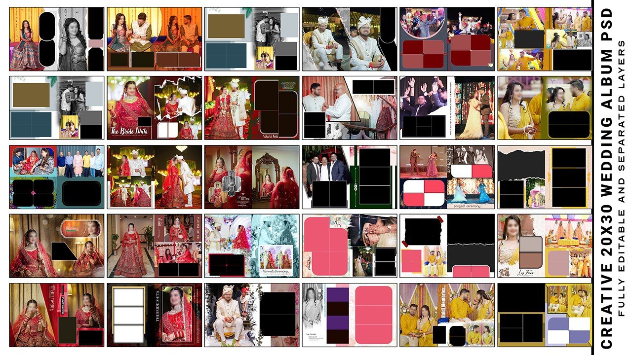 Wedding Album Design PSD - All Type Of Weding Album PSD Like 12x36 album psd, 14x40 album psd, 14x40 album psd, 20x30 wedding album psd, 18x24 album psd 