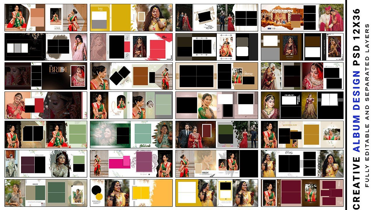 Wedding Album Design PSD - All Type Of Weding Album PSD Like 12x36 album psd, 14x40 album psd, 14x40 album psd, 20x30 wedding album psd, 18x24 album psd 